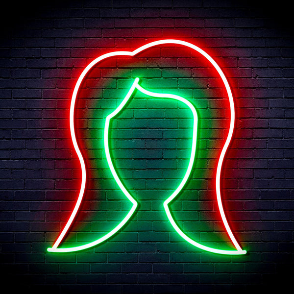 ADVPRO Lady Hair Style Ultra-Bright LED Neon Sign fnu0277 - Green & Red