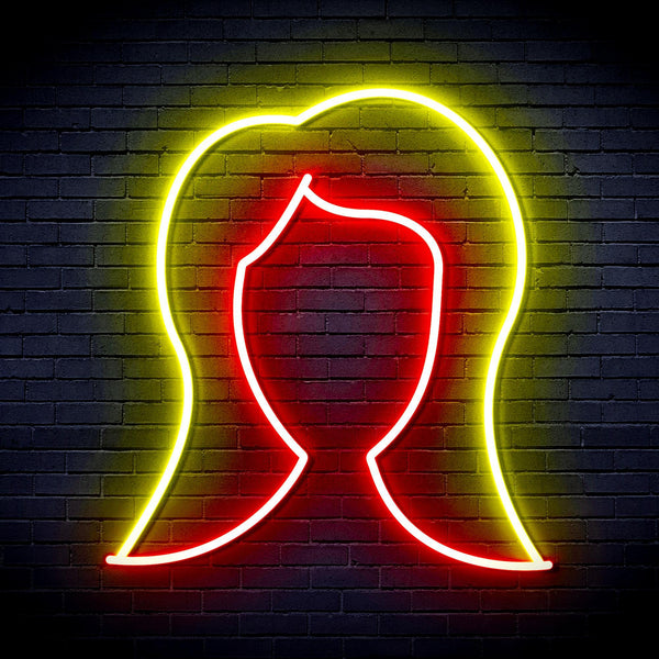 ADVPRO Lady Hair Style Ultra-Bright LED Neon Sign fnu0277 - Red & Yellow