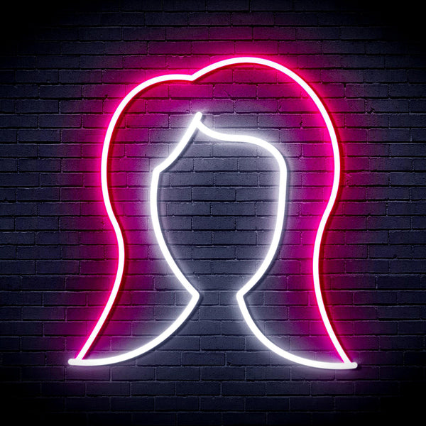 ADVPRO Lady Hair Style Ultra-Bright LED Neon Sign fnu0277 - White & Pink