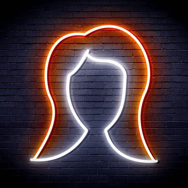 ADVPRO Lady Hair Style Ultra-Bright LED Neon Sign fnu0277 - White & Orange