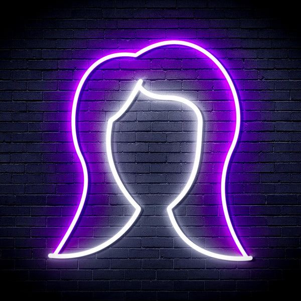 ADVPRO Lady Hair Style Ultra-Bright LED Neon Sign fnu0277 - White & Purple