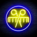 ADVPRO Scissors and Comb Ultra-Bright LED Neon Sign fnu0289 - Blue & Yellow