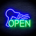 ADVPRO Barber OPEN with Hair Dryer Ultra-Bright LED Neon Sign fnu0296 - Green & Blue