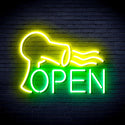 ADVPRO Barber OPEN with Hair Dryer Ultra-Bright LED Neon Sign fnu0296 - Green & Yellow