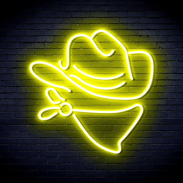 ADVPRO Cowboy Hat Ultra-Bright LED Neon Sign fnu0303 - Yellow