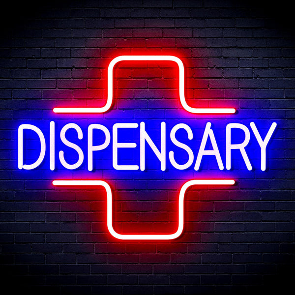 ADVPRO Dispensary with Cross Ultra-Bright LED Neon Sign fnu0327 - Blue & Red