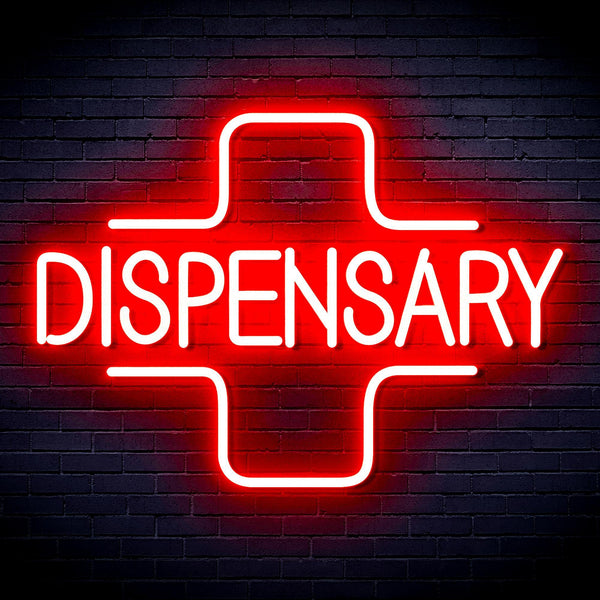 ADVPRO Dispensary with Cross Ultra-Bright LED Neon Sign fnu0327 - Red
