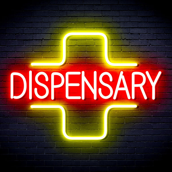ADVPRO Dispensary with Cross Ultra-Bright LED Neon Sign fnu0327 - Red & Yellow
