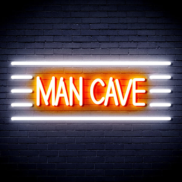 ADVPRO Man Cave Ultra-Bright LED Neon Sign fnu0333 - White & Orange