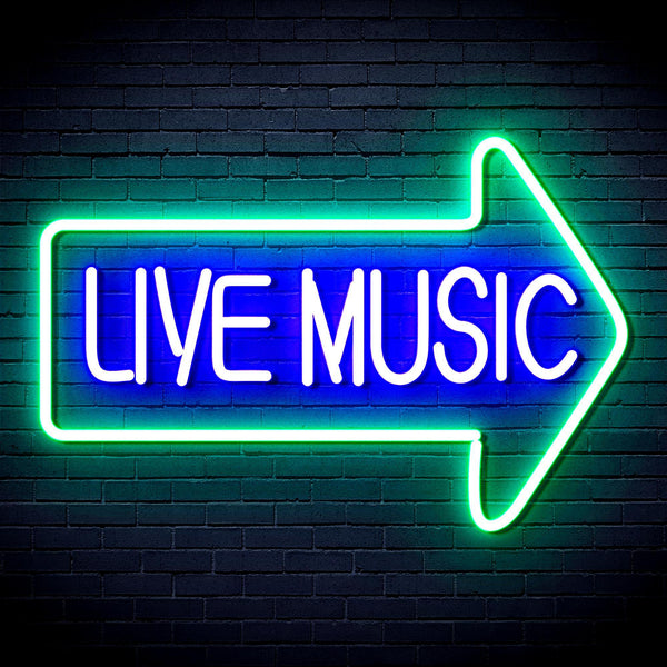 ADVPRO Live Music Ultra-Bright LED Neon Sign fnu0337 - Green & Blue