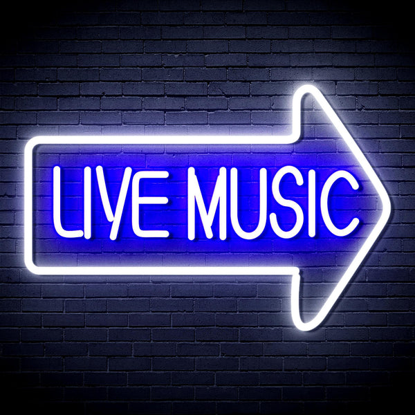 ADVPRO Live Music Ultra-Bright LED Neon Sign fnu0337 - White & Blue