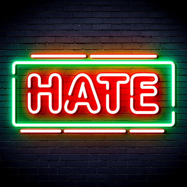 ADVPRO Hate Ultra-Bright LED Neon Sign fnu0340 - Green & Red