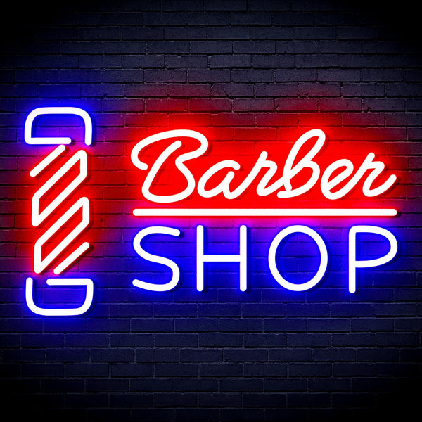 ADVPRO Barber Shop with Barber Pole Ultra-Bright LED Neon Sign fnu0355 - Blue & Red