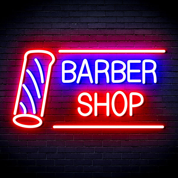 ADVPRO Barber Shop with Barber Pole Ultra-Bright LED Neon Sign fnu0360 - Red & Blue