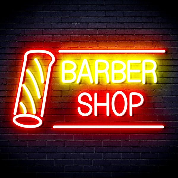 ADVPRO Barber Shop with Barber Pole Ultra-Bright LED Neon Sign fnu0360 - Red & Yellow