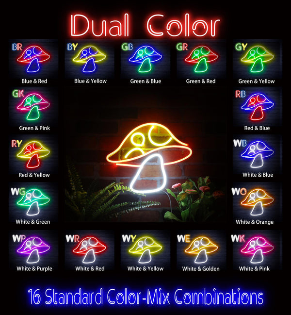 ADVPRO Mushroom Ultra-Bright LED Neon Sign fnu0401 - Dual-Color