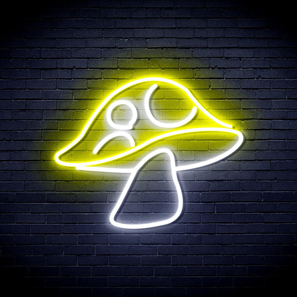 ADVPRO Mushroom Ultra-Bright LED Neon Sign fnu0401 - White & Yellow