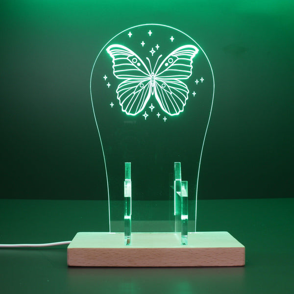 ADVPRO Beautiful Butterfly with Surrounding Stars Gamer LED neon stand hgA-j0015 - Green
