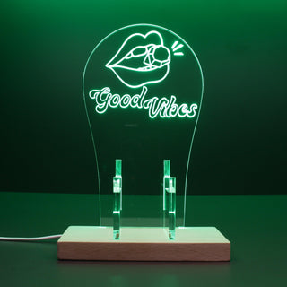 ADVPRO Good Vibes - Mouth with Diamond Gamer LED neon stand hgA-j0019 - Green