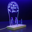 ADVPRO Queen of The Game with Classic Border Gamer LED neon stand hgA-j0030 - Blue