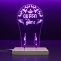 ADVPRO Queen of The Game with Classic Border Gamer LED neon stand hgA-j0030 - Purple