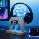 ADVPRO Queen of The Game with Classic Border Gamer LED neon stand hgA-j0030 - Sky Blue