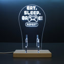 ADVPRO Eat Sleep Game Repeat Gamer LED neon stand hgA-j0032 - White