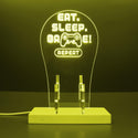 ADVPRO Eat Sleep Game Repeat Gamer LED neon stand hgA-j0032 - Yellow