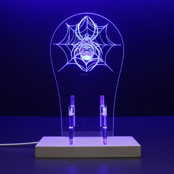 ADVPRO Spider with Cobweb Gamer LED neon stand hgA-j0043 - Blue