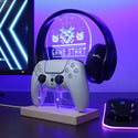 ADVPRO Game Start - Monster Icon Gamer LED neon stand hgA-j0052 - Blue