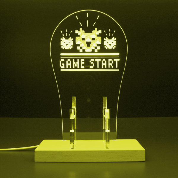 ADVPRO Game Start - Monster Icon Gamer LED neon stand hgA-j0052 - Yellow