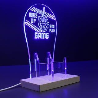 ADVPRO Wake Up and Play Game Gamer LED neon stand hgA-j0066 - Blue