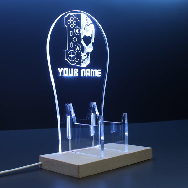 ADVPRO Skull game combine together Personalized Gamer LED neon stand hgA-p0057-tm - White
