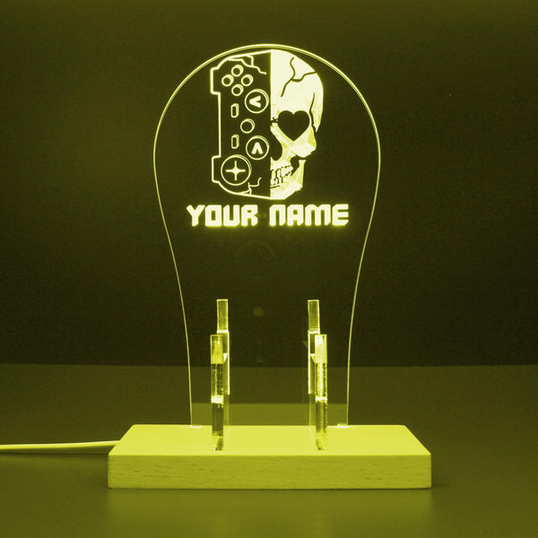 ADVPRO Skull game combine together Personalized Gamer LED neon stand hgA-p0057-tm - Yellow