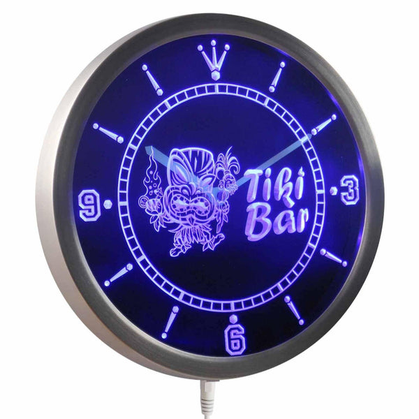 AdvPro - Tiki Bar Mask Beer Neon Sign LED Wall Clock nc0295 - Neon Clock