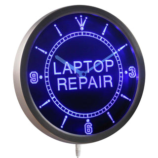 ADVPRO Laptop Computer Repair Display Neon Sign LED Wall Clock nc0324 - Blue