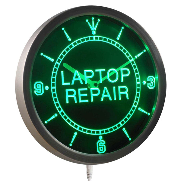 AdvPro - Laptop Computer Repair Display Neon Sign LED Wall Clock nc0324 - Neon Clock