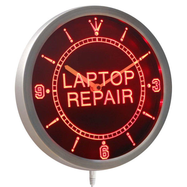 ADVPRO Laptop Computer Repair Display Neon Sign LED Wall Clock nc0324 - Red