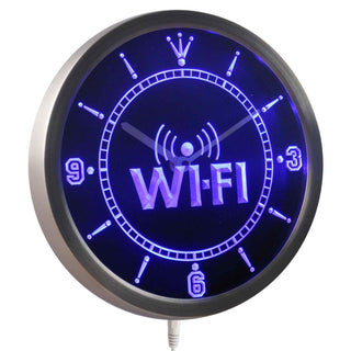 ADVPRO Wi-Fi Zone Neon Sign LED Wall Clock nc0346 - Blue