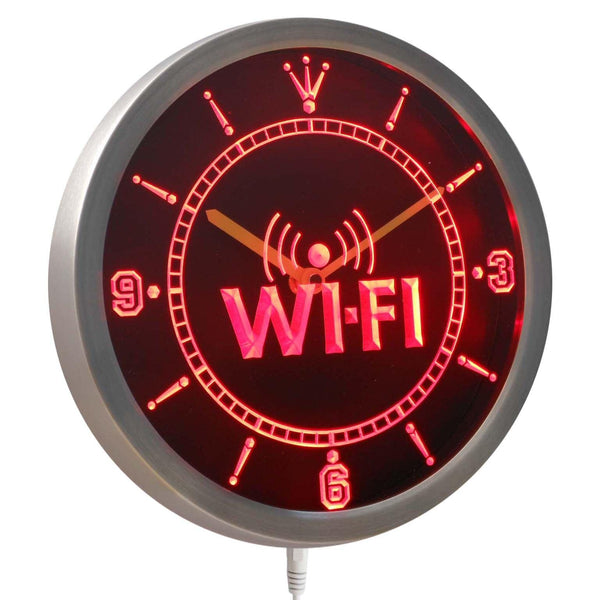 ADVPRO Wi-Fi Zone Neon Sign LED Wall Clock nc0346 - Red