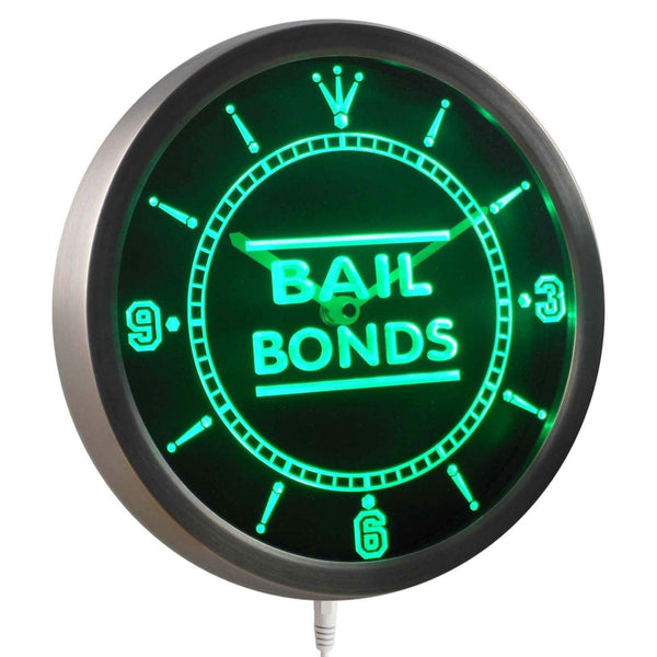 AdvPro - Bail Bonds Shop Gift Neon Sign LED Wall Clock nc0354 - Neon Clock