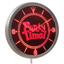 ADVPRO Party Time Happy Hour Bar Beer Room Neon Sign LED Wall Clock nc0361 - Red