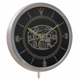 ADVPRO Electrician Worker Shop Display Repair Neon Sign LED Wall Clock nc0405 - Multi-color