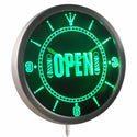 AdvPro - Barber Pole Hair Cut Open Neon Sign LED Wall Clock nc0419 - Neon Clock
