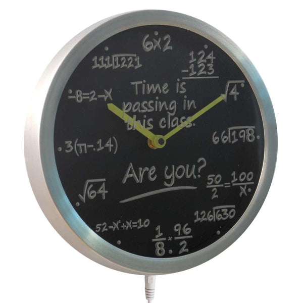 ADVPRO Math Class Time is Passing are You? Gift Decor Neon LED Wall Clock nc0463 - Multi-color