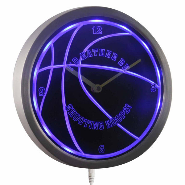 ADVPRO Basketball Sport Neon Sign LED Wall Clock nc0914 - Blue