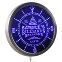 ADVPRO Billiards Room Personalized Your Name Bar Beer Sign Neon LED Wall Clock ncpj-tm - Blue
