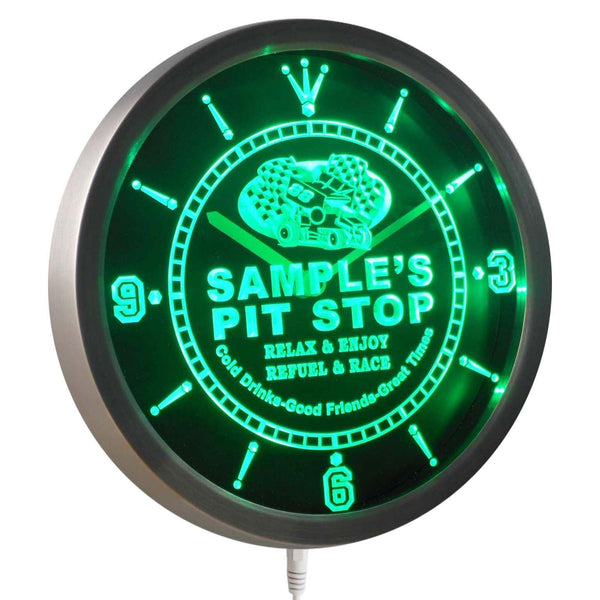 AdvPro - Pit Stop Personalized Your Car Racing Bar Beer LED Neon Wall Clock ncpu-tm - Neon Clock
