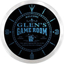 ADVPRO Glen's Beach House Game Room Custom Name Neon Sign Clock ncx0188-tm - Blue
