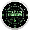 ADVPRO TKO Game Room Custom Name Neon Sign Clock ncx0199-tm - Green